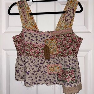 NATURAL LIFE Multicolor Floral Patchwork Blouse